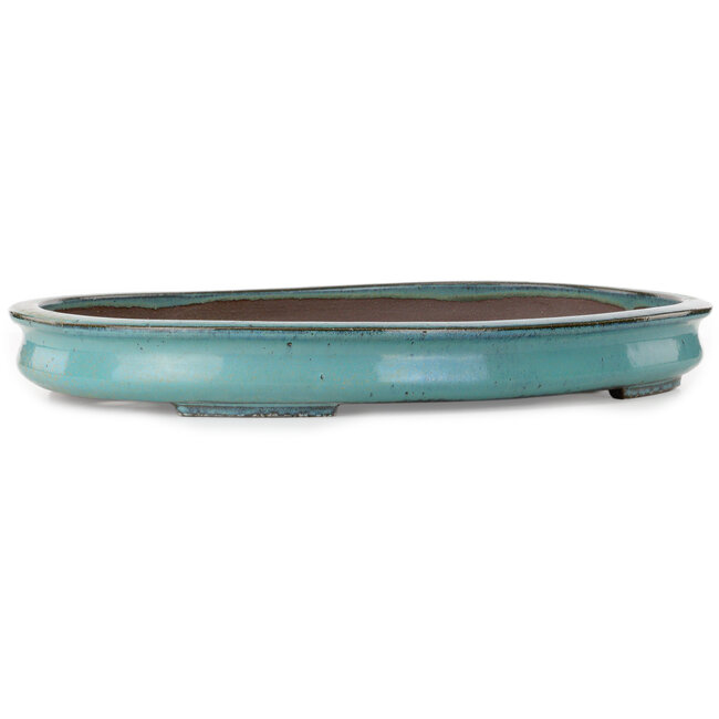 Oval green bonsai pot by Kakuzan - 555 x 400 x 65 mm