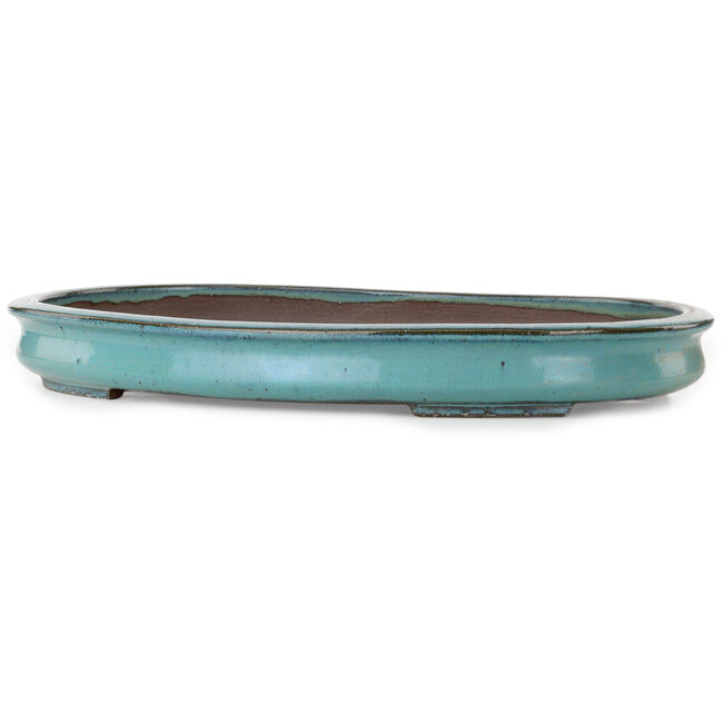 Oval green bonsai pot by Kakuzan - 555 x 400 x 65 mm