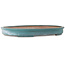 Oval green bonsai pot by Seizan (Reihou, Kataoka Katsushi, master Seizan kiln) - 580 x 410 x 65 mm