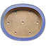 Ovale blauwe bonsaipot van Seizan (Reihou, Kataoka Katsushi, meester Seizan oven) - 432 x 368 x 95 mm
