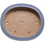 Ovale blauwe bonsaipot van Seizan (Reihou, Kataoka Katsushi, meester Seizan oven) - 432 x 376 x 95 mm
