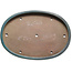 Oval green bonsai pot by Seizan (Reihou, Kataoka Katsushi, master Seizan kiln) - 525 x 370 x 63 mm