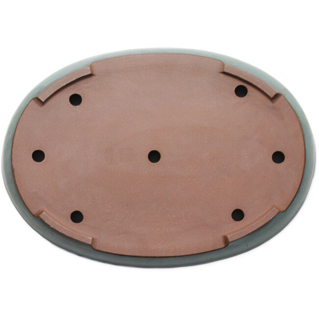 Pot ovale vert pour bonsaï de Kakuzan - 550 x 392 x 65 mm
