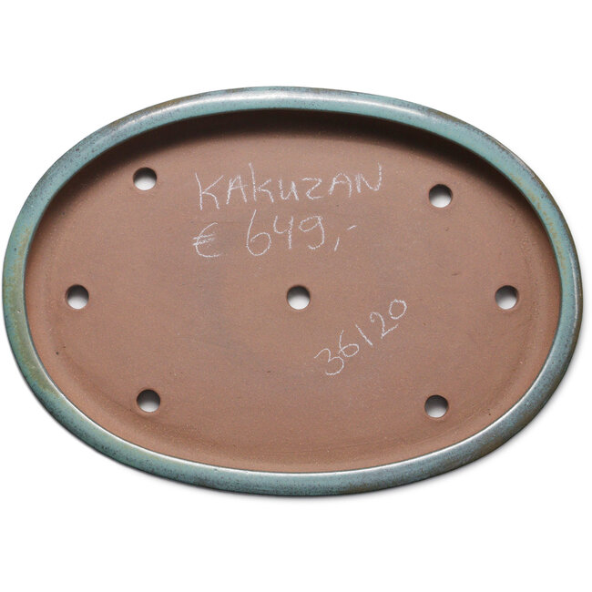 Ovale groene bonsaipot van Kakuzan - 550 x 392 x 65 mm