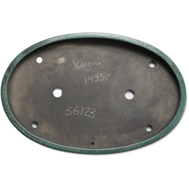 Oval green bonsai pot by Koyou - 640 x 425 x 70 mm