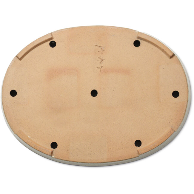 Maceta ovalada beige para bonsái de Yamafusa - 472 x 342 x 55 mm