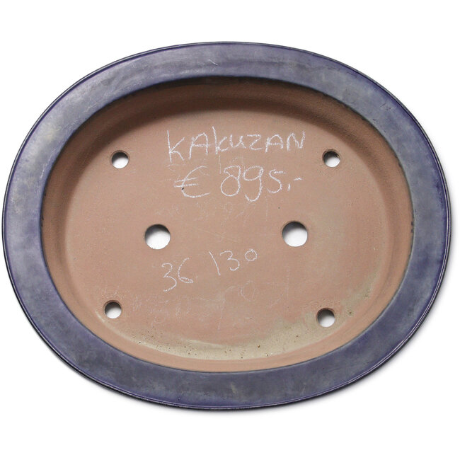 Ovale blauwe bonsaipot van Kakuzan - 555 x 465 x 110 mm