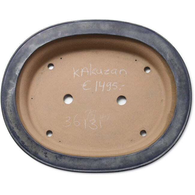 Pot ovale bleu pour bonsaï de Kakuzan - 615 x 505 x 125 mm
