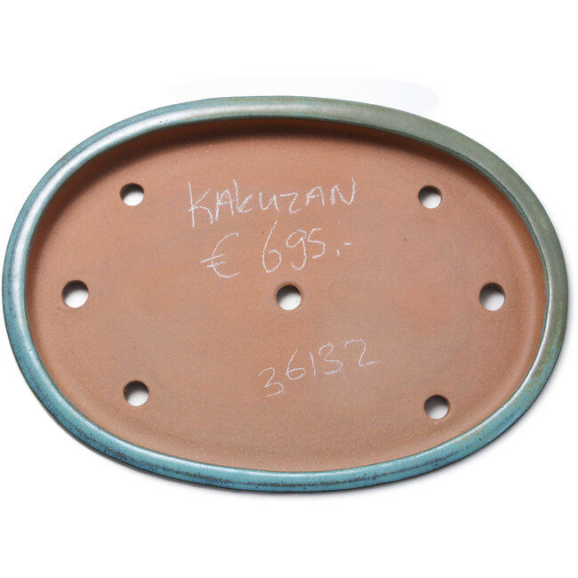Maceta ovalada verde para bonsái de Kakuzan - 550 x 395 x 65 mm