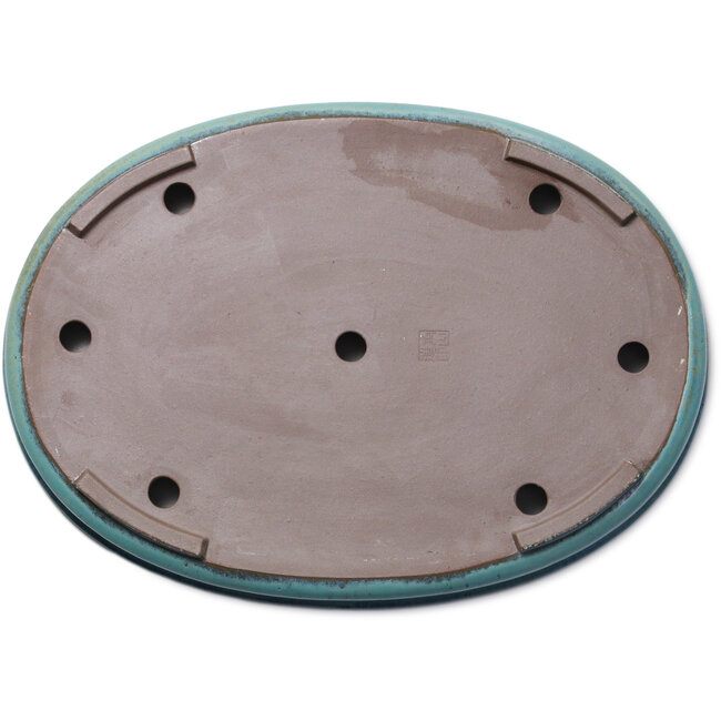 Maceta ovalada verde para bonsái de Kakuzan - 555 x 400 x 65 mm