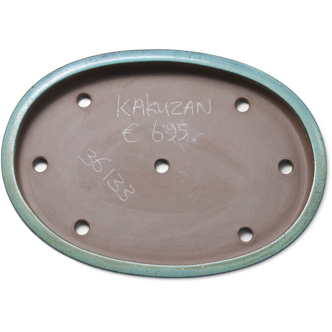 Vaso bonsai ovale verde di Kakuzan - 555 x 400 x 65 mm