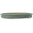 Oval green bonsai pot by Seizan (Reihou, Kataoka Katsushi, master Seizan kiln) - 630 x 460 x 80 mm