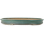 Oval green bonsai pot by Seizan (Reihou, Kataoka Katsushi, master Seizan kiln) - 630 x 460 x 80 mm