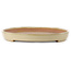 Oval beige bonsai pot by Seizan (Reihou, Kataoka Katsushi, master Seizan kiln) - 552 x 350 x 40 mm