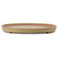 Oval beige bonsai pot by Seizan (Reihou, Kataoka Katsushi, master Seizan kiln) - 552 x 350 x 40 mm