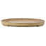 Oval beige bonsai pot by Seizan (Reihou, Kataoka Katsushi, master Seizan kiln) - 552 x 350 x 40 mm