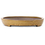 Oval light brown bonsai pot by Seizan (Reihou, Kataoka Katsushi, master Seizan kiln) - 545 x 350 x 52 mm