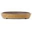 Oval light brown bonsai pot by Seizan (Reihou, Kataoka Katsushi, master Seizan kiln) - 545 x 350 x 52 mm