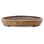 Oval light brown bonsai pot by Seizan (Reihou, Kataoka Katsushi, master Seizan kiln) - 600 x 385 x 55 mm