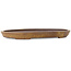 Oval light brown bonsai pot by Seizan (Reihou, Kataoka Katsushi, master Seizan kiln) - 600 x 385 x 55 mm