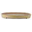 Oval beige bonsai pot by Seizan (Reihou, Kataoka Katsushi, master Seizan kiln) - 700 x 440 x 45 mm