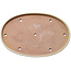 Oval beige bonsai pot by Seizan (Reihou, Kataoka Katsushi, master Seizan kiln) - 552 x 350 x 40 mm