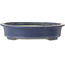 Vaso bonsai ovale blu di Terahata Satomi Mazan - 535 x 473 x 110 mm