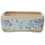 Rectangular blue and purple bonsai pot by Eime Yozan - 113 x 83 x 42 mm