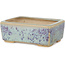 Pot à bonsaï rectangulaire bleu et violet par Eime Yozan - 113 x 83 x 42 mm