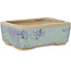 Pot à bonsaï rectangulaire bleu et violet par Eime Yozan - 113 x 83 x 42 mm