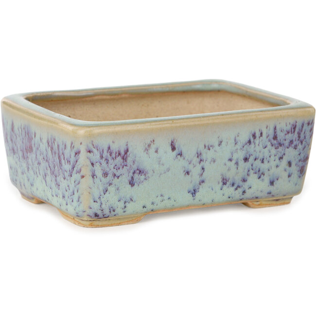 Rechteckiger blauer und violetter Bonsai-Topf von Eime Yozan – 113 x 83 x 42 mm