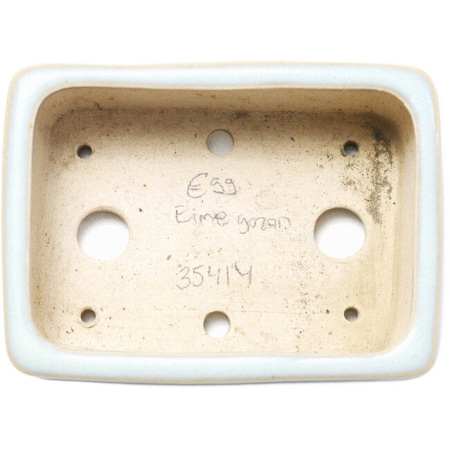 Rectangular blue and purple bonsai pot by Eime Yozan - 113 x 83 x 42 mm