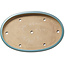 Oval green bonsai pot by Seizan (Reihou, Kataoka Katsushi, master Seizan kiln) - 465 x 300 x 55 mm