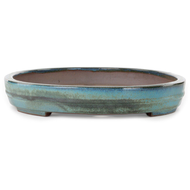 Pot ovale vert pour bonsaï de Kakuzan - 460 x 335 x 58 mm