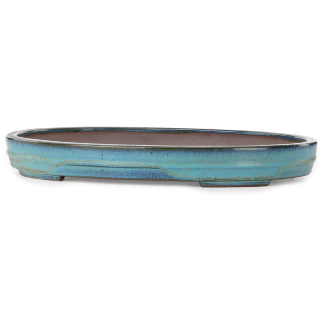 Oval green bonsai pot by Kakuzan - 460 x 335 x 58 mm