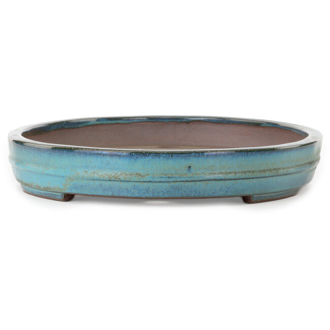 Oval green bonsai pot by Kakuzan - 460 x 335 x 58 mm