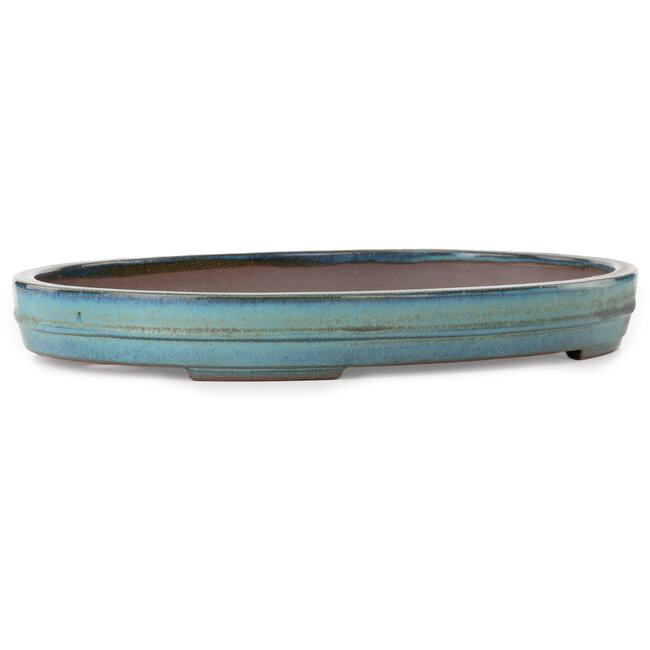 Oval green bonsai pot by Kakuzan - 460 x 335 x 58 mm
