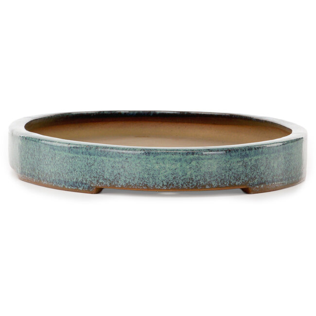 Oval green bonsai pot by Hekisui - 530 x 310 x 45 mm