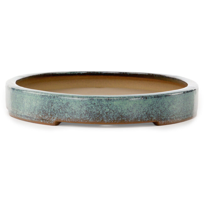 Oval green bonsai pot by Hekisui - 530 x 310 x 45 mm