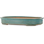 Oval green bonsai pot by Seizan (Reihou, Kataoka Katsushi, master Seizan kiln) - 500 x 388 x 75 mm