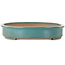 Pot à bonsaï ovale vert par Seizan (Reihou, Kataoka Katsushi, maître four Seizan) - 500 x 388 x 75 mm