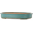Ovale groene bonsaipot van Seizan (Reihou, Kataoka Katsushi, meester Seizan oven) - 500 x 388 x 75 mm
