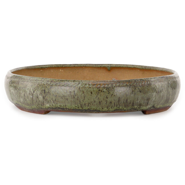 Maceta ovalada verde para bonsái de Peter Krebs - 465 x 325 x 64 mm