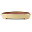 Ovale beige bonsaipot van Seizan (Reihou, Kataoka Katsushi, meester Seizan oven) - 485 x 310 x 48 mm