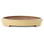 Ovale beige bonsaipot van Seizan (Reihou, Kataoka Katsushi, meester Seizan oven) - 485 x 310 x 48 mm