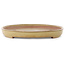 Oval beige bonsai pot by Seizan (Reihou, Kataoka Katsushi, master Seizan kiln) - 475 x 305 x 40 mm