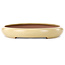 Oval beige bonsai pot by Seizan (Reihou, Kataoka Katsushi, master Seizan kiln) - 480 x 360 x 55 mm