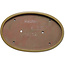 Oval beige bonsai pot by Seizan (Reihou, Kataoka Katsushi, master Seizan kiln) - 490 x 315 x 48 mm