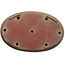 Maceta ovalada para bonsái beige de Seizan (Reihou, Kataoka Katsushi, maestro del horno Seizan) - 470 x 310 x 50 mm