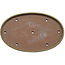 Oval beige bonsai pot by Seizan (Reihou, Kataoka Katsushi, master Seizan kiln) - 475 x 305 x 40 mm